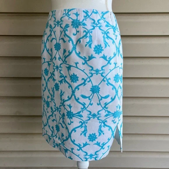 •Talbots• Floral cotton Pique Pencil Skirt - Size 6 P - Picture 3 of 9